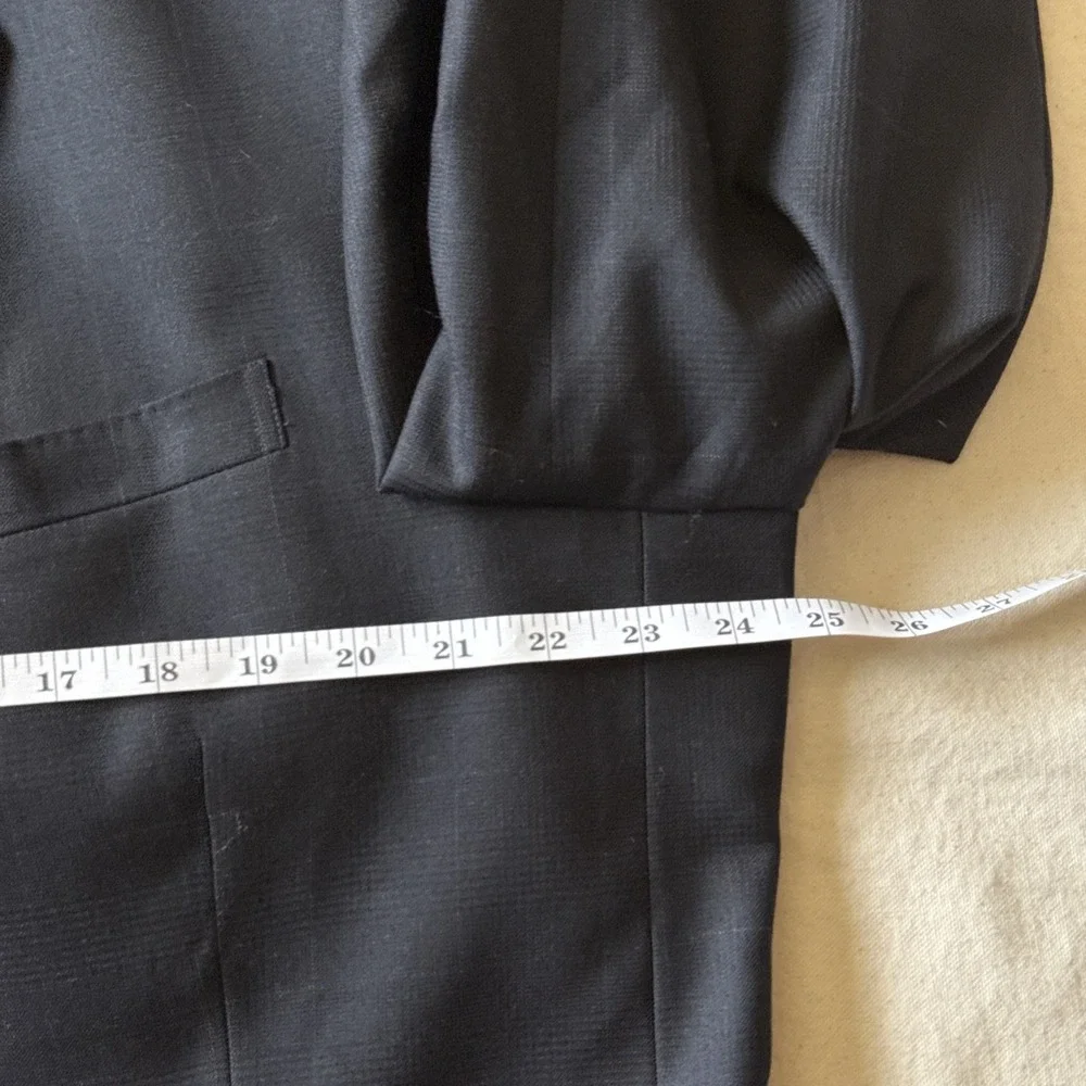Custom Tailored Holland & Sherry Blue Plaid Wool Blazer 48